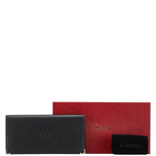 カルティエ マストライン 長財布 ワインレッド ボルドー レザー レディース CARTIER 【中古】