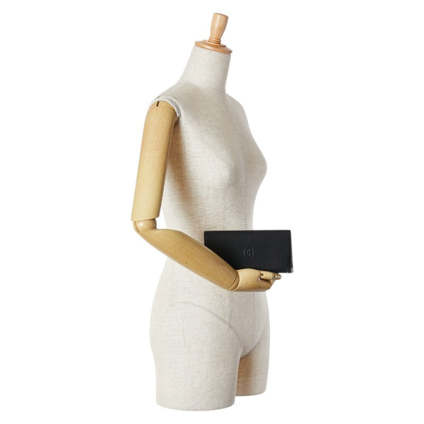 カルティエ マストライン 長財布 ワインレッド ボルドー レザー レディース CARTIER 【中古】