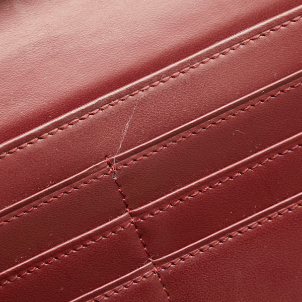 カルティエ マストライン 長財布 ボルドー ワインレッド レザー レディース CARTIER 【中古】