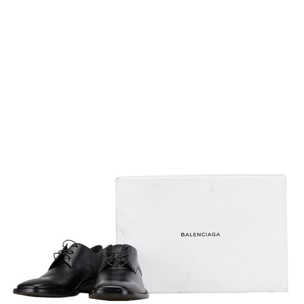 バレンシアガ ドレスシューズ スクエアトゥシューズ サイズ：40 ブラック レザー メンズ BALENCIAGA 【中古】