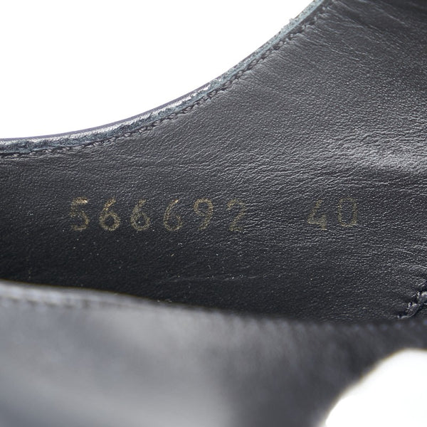 バレンシアガ ドレスシューズ スクエアトゥシューズ サイズ：40 ブラック レザー メンズ BALENCIAGA 【中古】