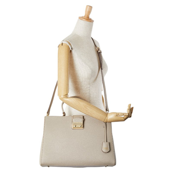 サマンサタバサ ハンドバッグ ショルダーバッグ 2WAY グレージュ レザー レディース Samantha Thavasa 【中古】