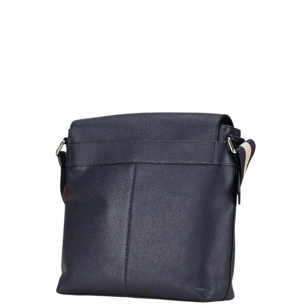 コーチ チャールズ 斜め掛け ショルダーバック F72362 ネイビー レザー メンズ COACH 【中古】