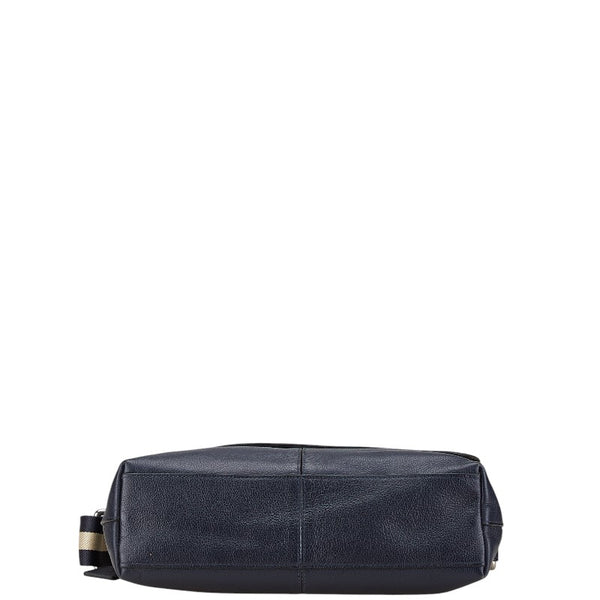 コーチ チャールズ 斜め掛け ショルダーバック F72362 ネイビー レザー メンズ COACH 【中古】