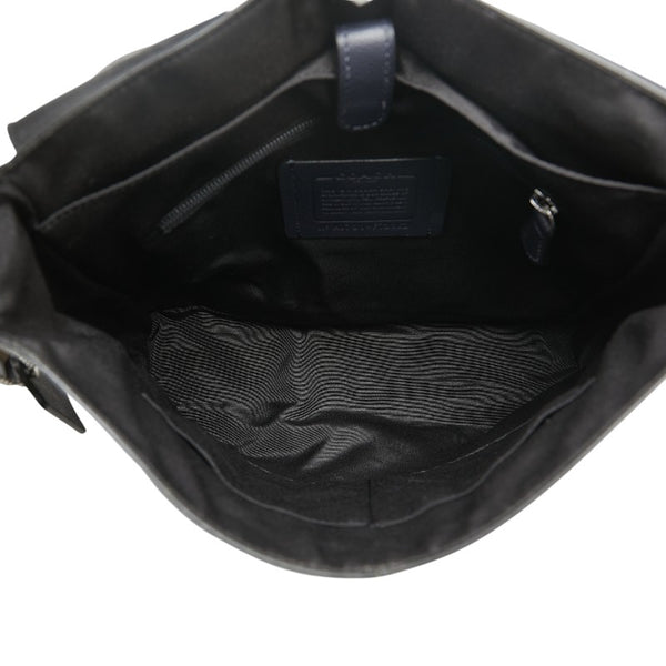 コーチ チャールズ 斜め掛け ショルダーバック F72362 ネイビー レザー メンズ COACH 【中古】
