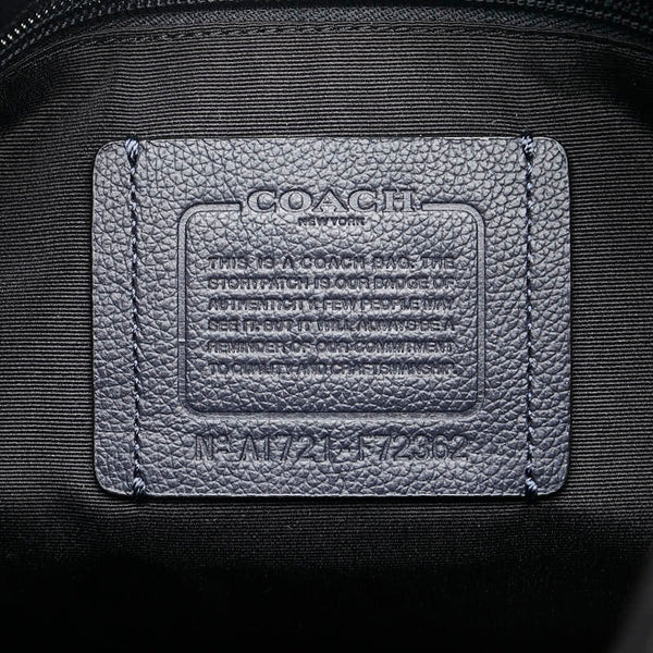 コーチ チャールズ 斜め掛け ショルダーバック F72362 ネイビー レザー メンズ COACH 【中古】