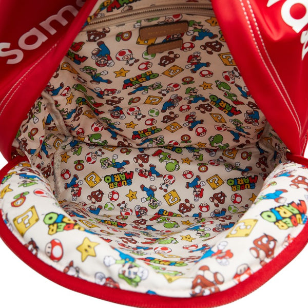 サマンサタバサ パルコ×スーパーマリオ リュック バックパック レッド ホワイト ナイロン レザー レディース Samantha Thavasa 【中古】