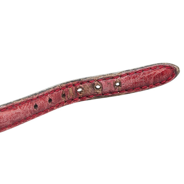 グッチ シェリーライン ベルト（社外品） 腕時計 2200L クオーツ グリーン文字盤 ステンレススチール レザー レディース GUCCI 【中古】