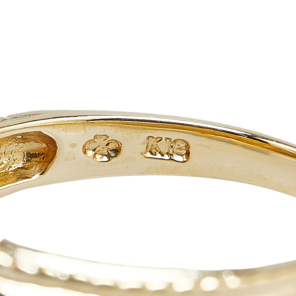 K18YG イエローゴールド ダイヤ0.12ct リング 指輪 レディース 11号 【中古】