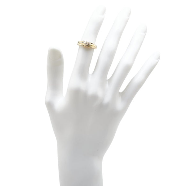 K18YG イエローゴールド ダイヤ0.12ct リング 指輪 レディース 11号 【中古】