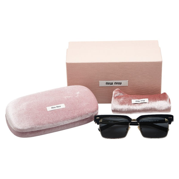 ミュウミュウ サングラス SMU10Z 1AB5S0 ブラック プラスチック レディース MIUMIU 【中古】