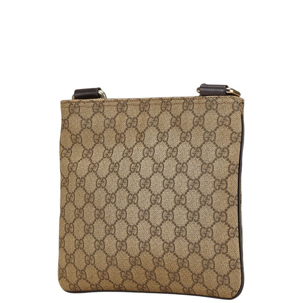 グッチ GGスプリーム 斜め掛け ショルダーバッグ 201538 ベージュ ブラウン レザー レディース GUCCI 【中古】