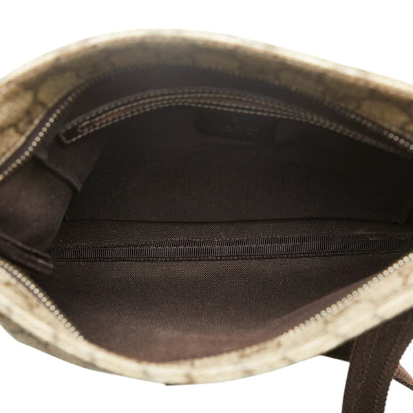 グッチ GGスプリーム 斜め掛け ショルダーバッグ 201538 ベージュ ブラウン レザー レディース GUCCI 【中古】