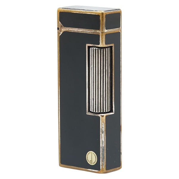 ダンヒル ローラー ガスライター ライター ブラック ゴールド メッキ メンズ Dunhill 【中古】