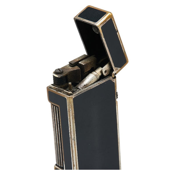 ダンヒル ローラー ガスライター ライター ブラック ゴールド メッキ メンズ Dunhill 【中古】
