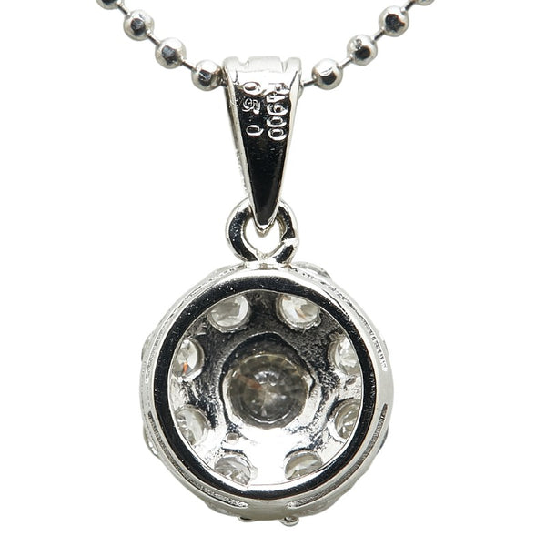 Pt900 プラチナ Pt850 プラチナ ダイヤ0.50ct プチ ペンダントネックレス レディース 【中古】