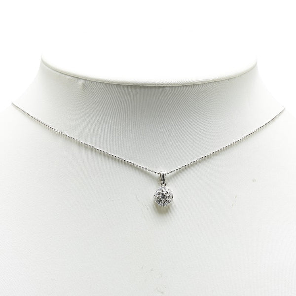 Pt900 プラチナ Pt850 プラチナ ダイヤ0.50ct プチ ペンダントネックレス レディース 【中古】