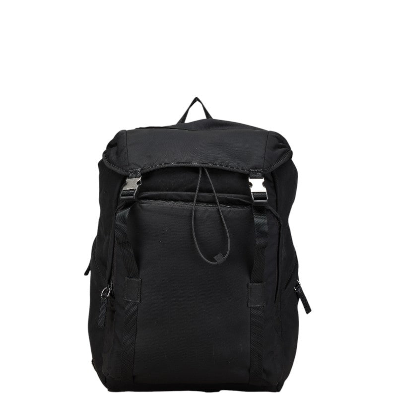 プラダ 三角ロゴプレート リュック バックパック ブラック ナイロン レディース PRADA 【中古】