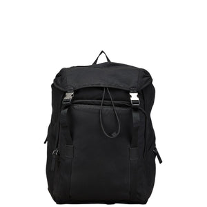 プラダ 三角ロゴプレート リュック バックパック ブラック ナイロン レディース PRADA 【中古】