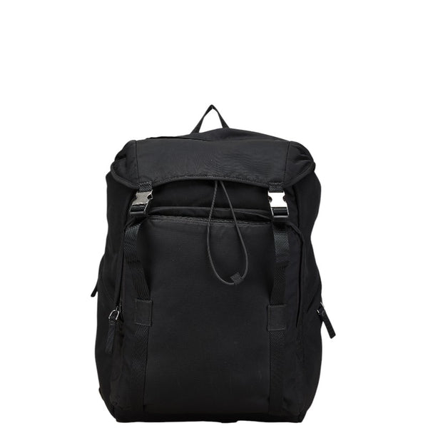 プラダ 三角ロゴプレート リュック バックパック ブラック ナイロン レディース PRADA 【中古】