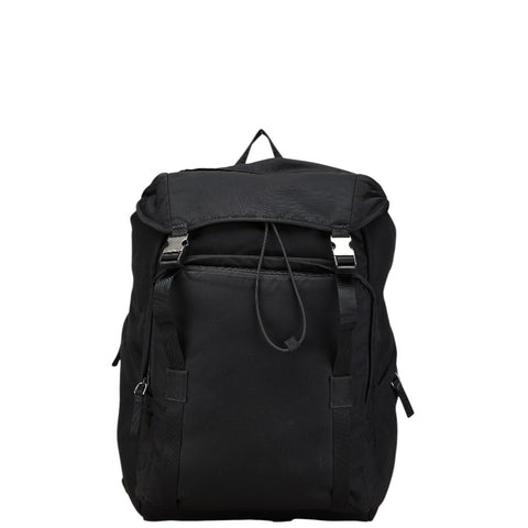 プラダ 三角ロゴプレート リュック バックパック ブラック ナイロン レディース PRADA 【中古】