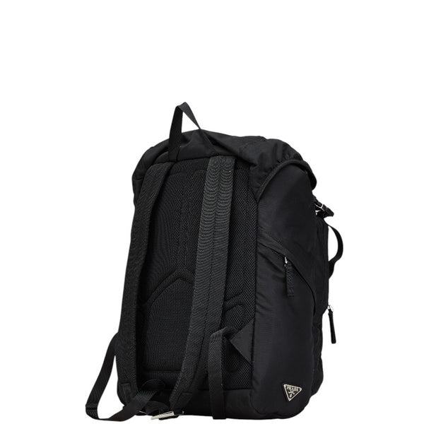 プラダ 三角ロゴプレート リュック バックパック ブラック ナイロン レディース PRADA 【中古】