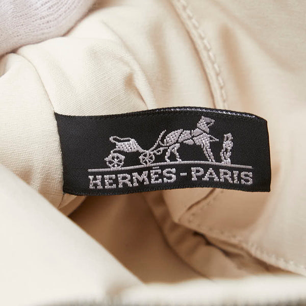 エルメス ボリードポーチMM ポーチ コスメポーチ 小物入れ グレー ブラウン コットン レザー レディース HERMES 【中古】