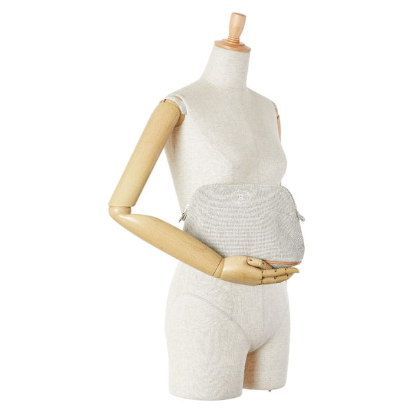 エルメス ボリードポーチMM ポーチ コスメポーチ 小物入れ グレー ブラウン コットン レザー レディース HERMES 【中古】