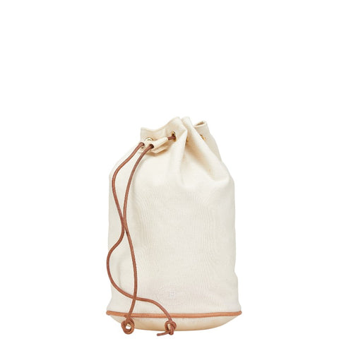 エルメス ポロションミミルPM ショルダーバッグ アイボリー ブラウン キャンバス レディース HERMES 【中古】