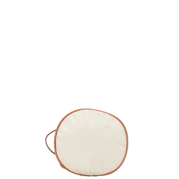 エルメス ポロションミミルPM ショルダーバッグ アイボリー ブラウン キャンバス レディース HERMES 【中古】