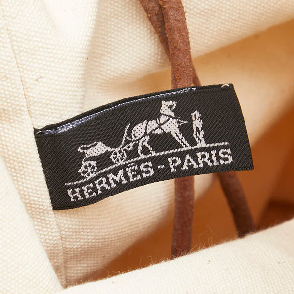 エルメス ポロションミミルPM ショルダーバッグ アイボリー ブラウン キャンバス レディース HERMES 【中古】