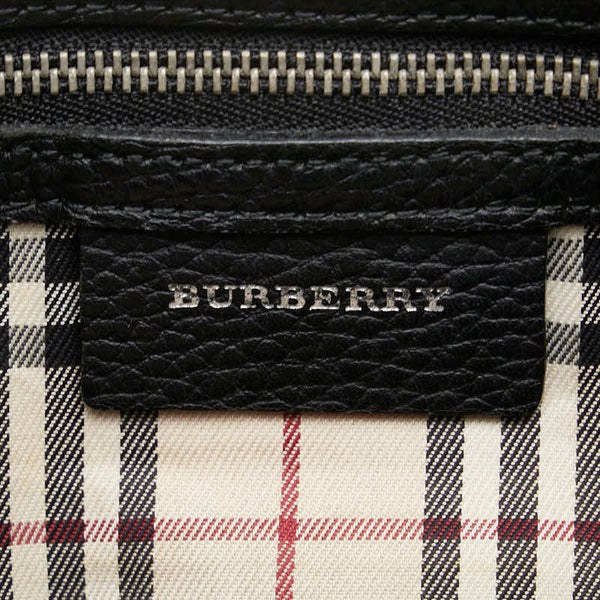 バーバリー ノバチェック 斜め掛け ショルダーバッグ ブラック レザー レディース BURBERRY 【中古】