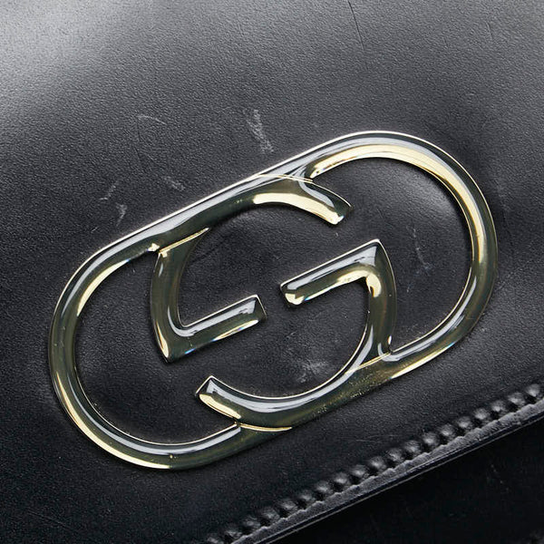 グッチ ワンショルダーバッグ ハンドバッグ 001 3815 ブラック レザー レディース GUCCI 【中古】