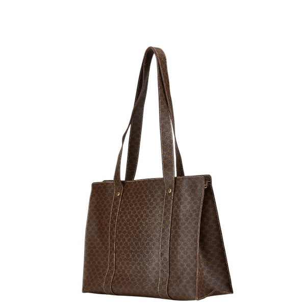 セリーヌ マカダム ハンドバッグ トートバッグ ブラウン PVC レザー レディース CELINE 【中古】