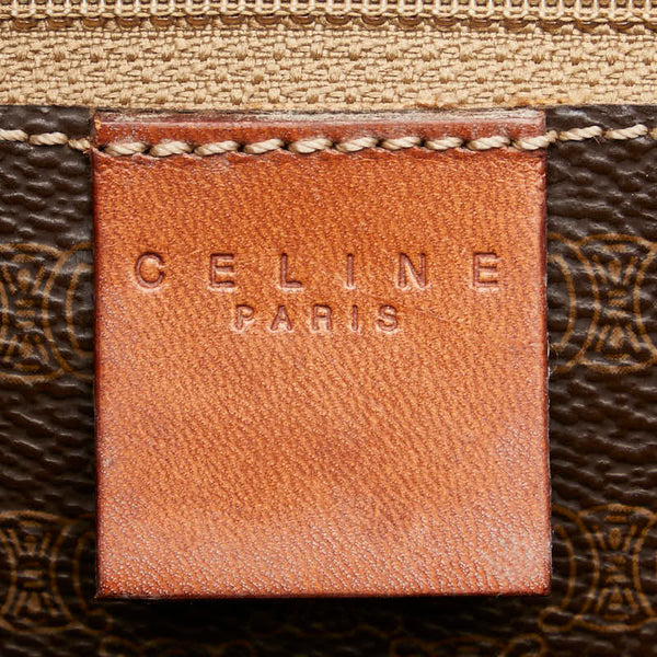 セリーヌ マカダム ハンドバッグ トートバッグ ブラウン PVC レザー レディース CELINE 【中古】
