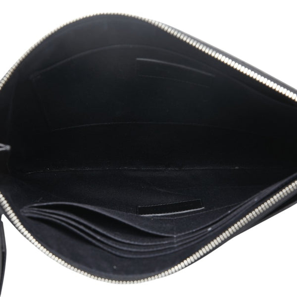 サンローラン クラッチバッグ セカンドバッグ 608060 ブラック レザー メンズ SAINT LAURENT 【中古】