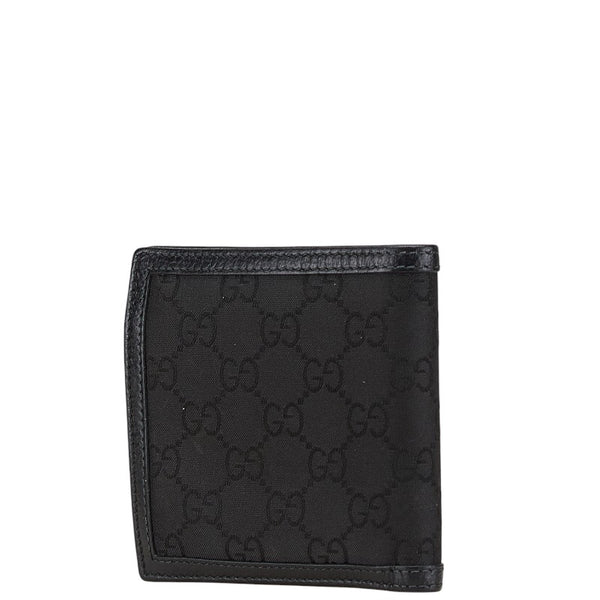 グッチ GGナイロン 二つ折り財布 ブラック ナイロン レザー メンズ GUCCI 【中古】