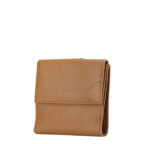 グッチ ジャッキー Wホック 二つ折り財布 141435 ブラウン レザー レディース GUCCI 【中古】