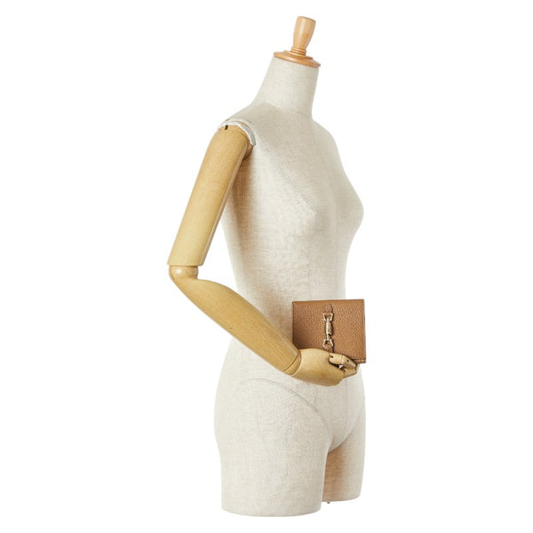 グッチ ジャッキー Wホック 二つ折り財布 141435 ブラウン レザー レディース GUCCI 【中古】