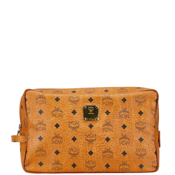エム シー エム ヴィセトス クラッチバッグ セカンドバッグ ブラウン PVC レザー レディース MCM 【中古】