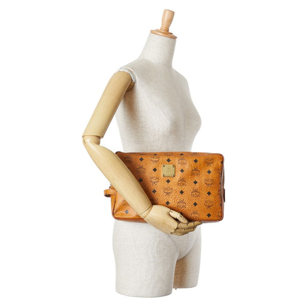 エム シー エム ヴィセトス クラッチバッグ セカンドバッグ ブラウン PVC レザー レディース MCM 【中古】