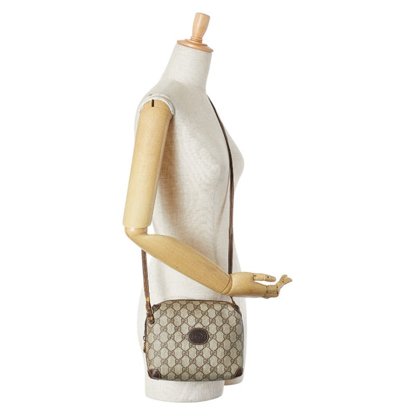 グッチ オールドグッチ ショルダーバッグ 007 115 0093 ベージュ ブラウン PVC レザー レディース GUCCI 【中古】