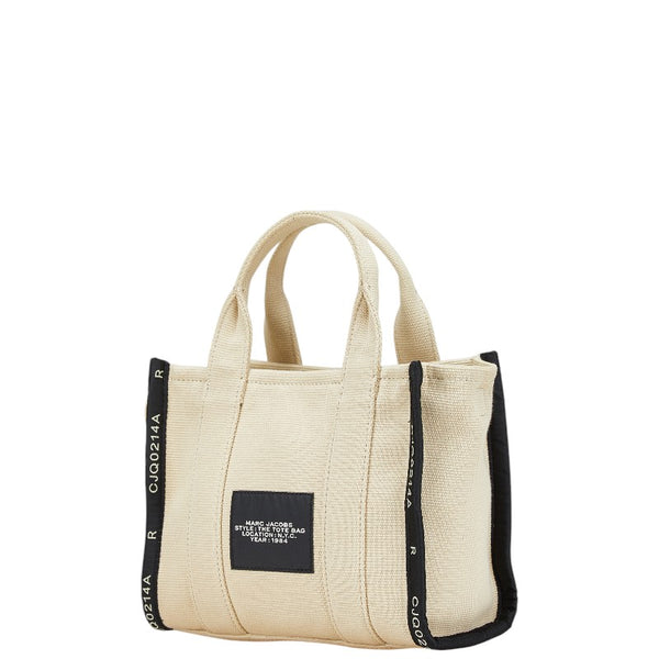 マークジェイコブス THE JACQUARD MINI TOTE BAG ハンドバッグ ショルダーバッグ 2WAY M0017025 アイボリー ブラック キャンバス レディース MARC JACOBS 【中古】