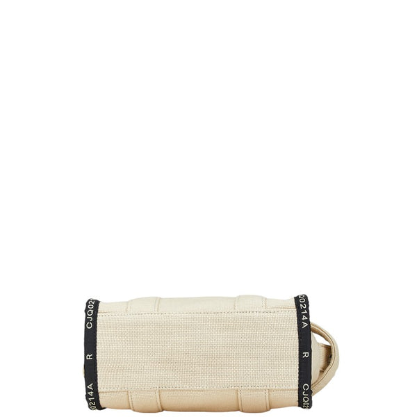 マークジェイコブス THE JACQUARD MINI TOTE BAG ハンドバッグ ショルダーバッグ 2WAY M0017025 アイボリー ブラック キャンバス レディース MARC JACOBS 【中古】