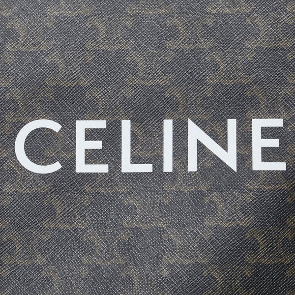 セリーヌ トリオンフ ミニ バーティカル カバ ハンドバッグ ショルダーバッグ 2WAY ブラック ブラウン PVC レザー レディース CELINE 【中古】