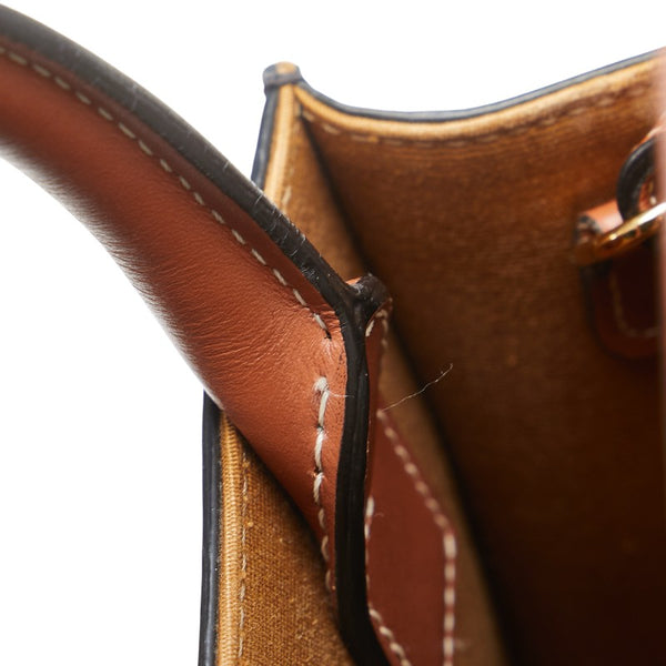 セリーヌ トリオンフ ミニ バーティカル カバ ハンドバッグ ショルダーバッグ 2WAY ブラック ブラウン PVC レザー レディース CELINE 【中古】
