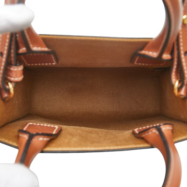 セリーヌ トリオンフ ミニ バーティカル カバ ハンドバッグ ショルダーバッグ 2WAY ブラック ブラウン PVC レザー レディース CELINE 【中古】
