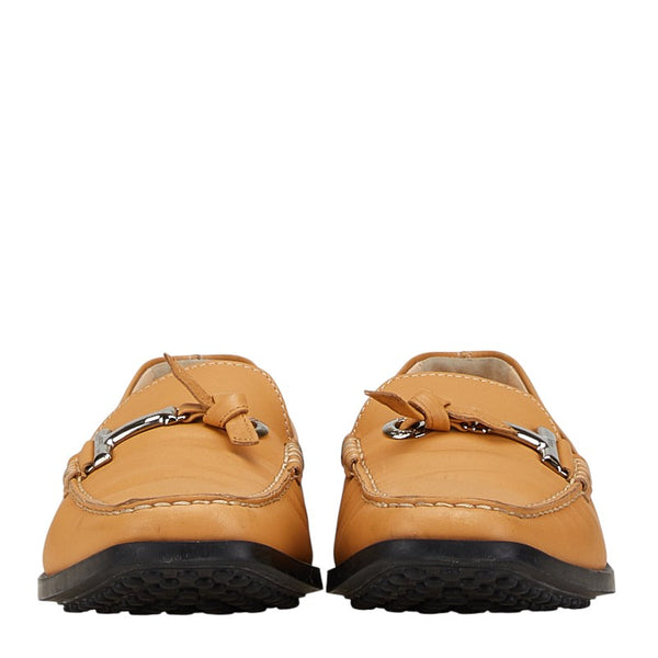 トッズ ローファー ドライビングシューズ サイズ：38 ベージュ レザー レディース TOD’S 【中古】