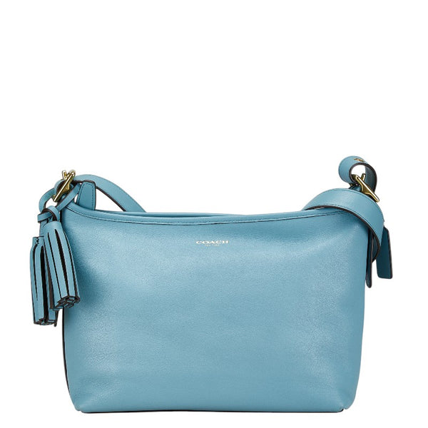 コーチ レガシー 斜め掛け ショルダーバッグ F25355 ライトブルー レザー レディース COACH 【中古】
