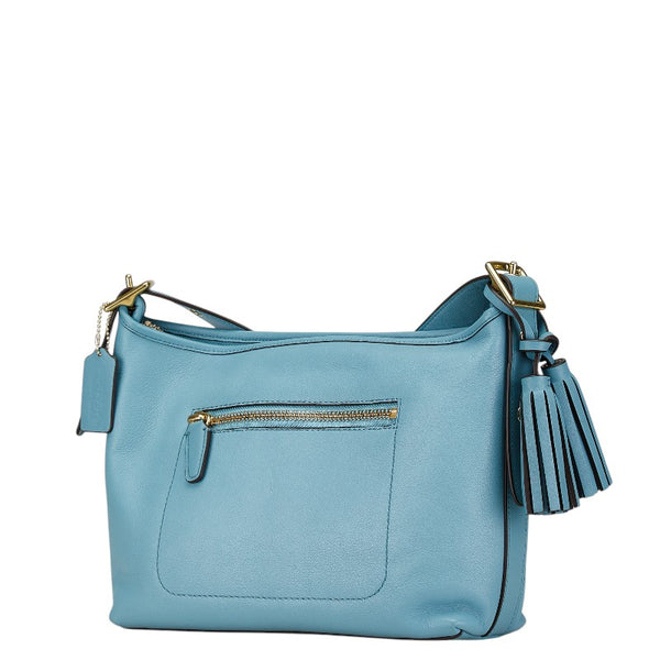 コーチ レガシー 斜め掛け ショルダーバッグ F25355 ライトブルー レザー レディース COACH 【中古】